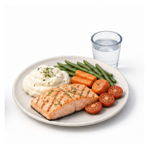 Plato de comida saludable y adaptada